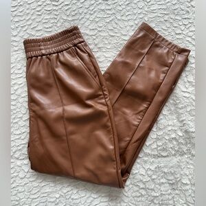 Brown Leather Pants (7/8 length)